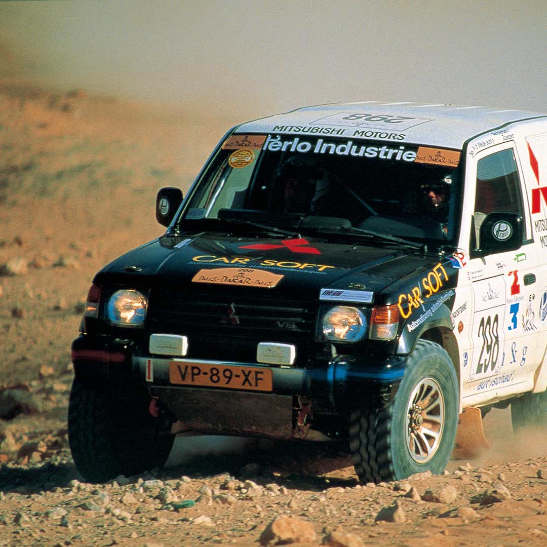 rally car in desert